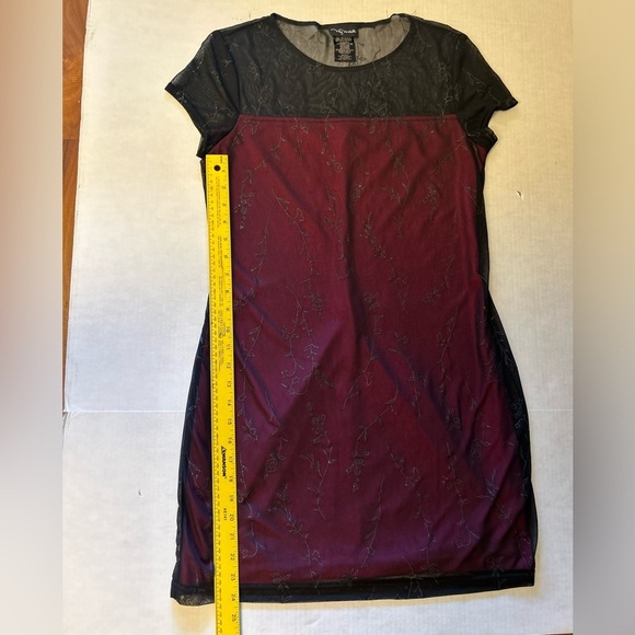 My Michelle Juniors Vintage Y2K lined Sheath sheer mesh dress Sz-L(11/13). AA9 - Picture 11 of 12